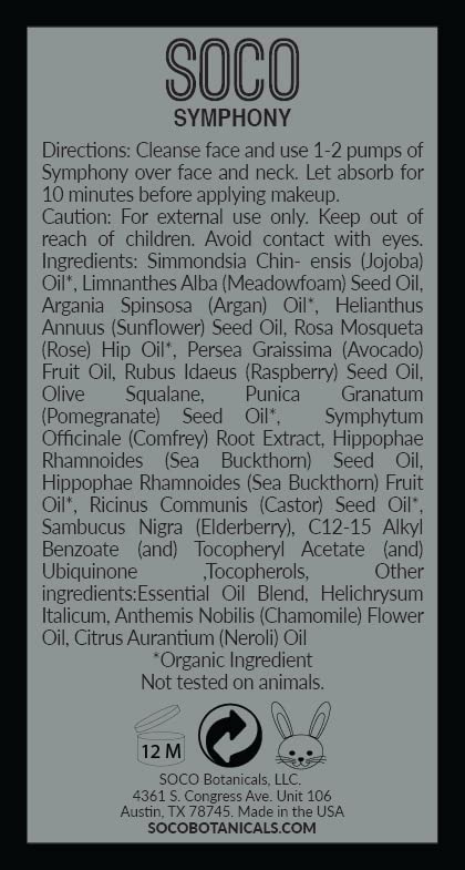 Face Oil Serum - Anti Aging Organic Elixir for Face and Eyes with Sea Buckthorn, Argan, Rosehip & CoQ10, Neroli & Immortelle Essential Oil Blend