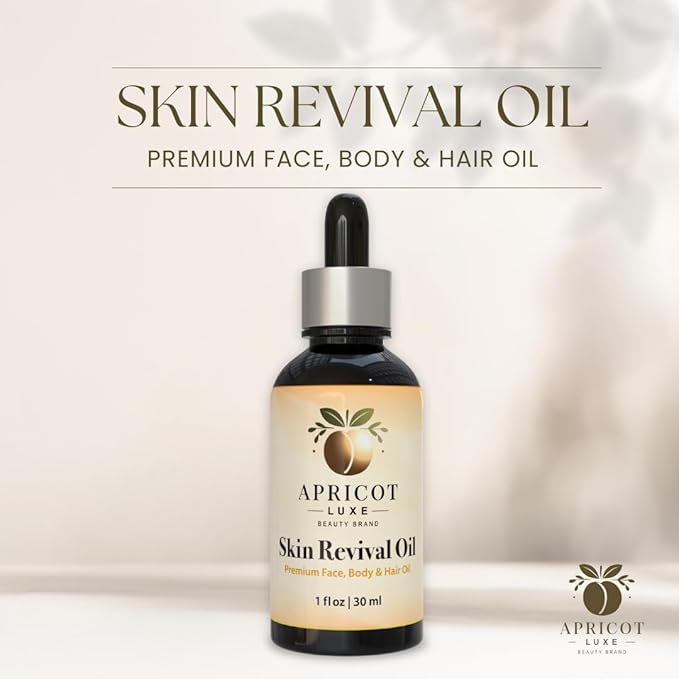 Richardson Nutrional Center Luxe Skin Revival Organic Apricot Kernel Oil Cold Pressed 100% Pure and Natural for Skin