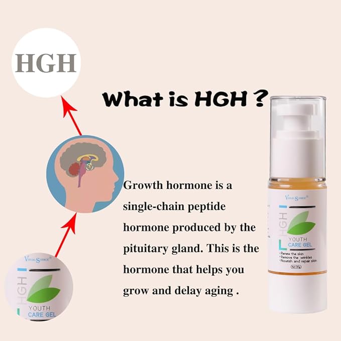 HGH Youth Care Gel,Visualsource Anti Aging Serum For Face To Body Renewal Natural Aloe Oligopeptide Essence Become Younger Gel Nourishing Remove Fine Lines And Wrinkles Rejuvenates The Skin