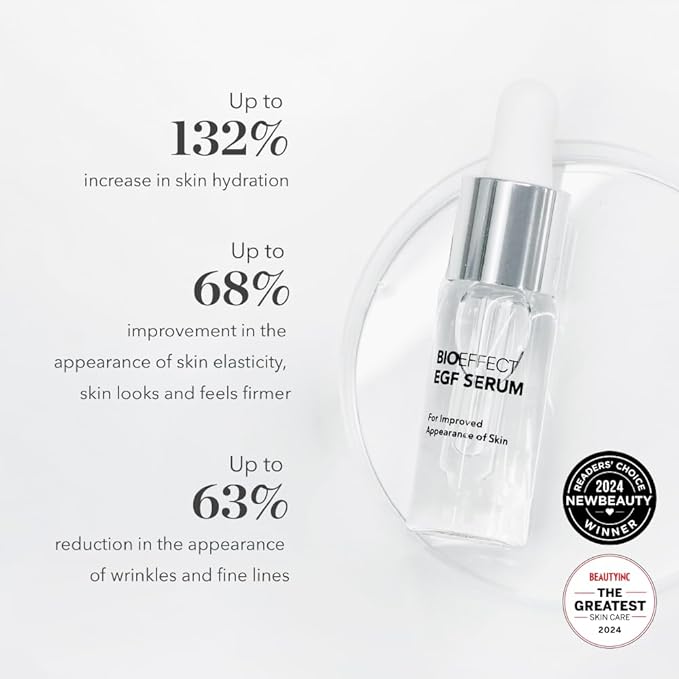 BIOEFFECT EGF Serum with Hyaluronic Acid and Barley Growth Factor, Best Rejuvenating Facial Treatment Fights Wrinkles, Hydrating, Firming, Anti-Aging Skincare for Face & Neck, Oil-Free