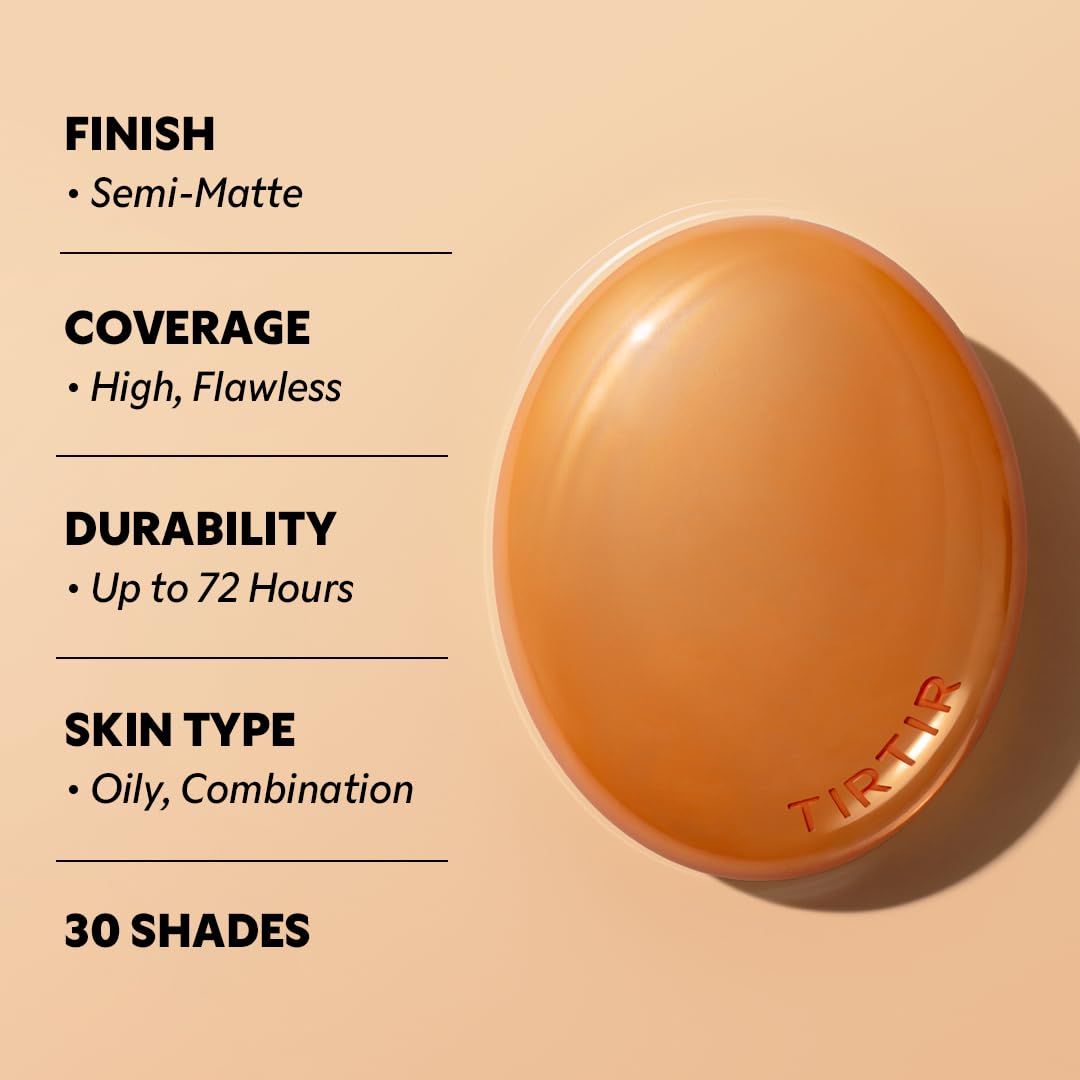 [*Mini Size*] TIRTIR Mask Fit Ai Filter Cushion Foundation | AI-Like Semi-Matte Finish - Up to 72-Hour Medium to Full Coverage Korean BB Cushion Make up Beauty, #11C Cool Rosy, 0.15 Fl Oz