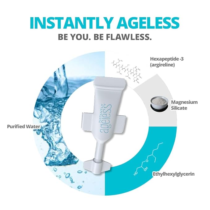 Instantly Ageless - Instant Face Lift Cream - Skin Care for Anti Aging face cream - Wrinkle Tightener - Instant Under Eye Bags Remover - Facelift in a Box of 25 Vials - (2 BOXES)