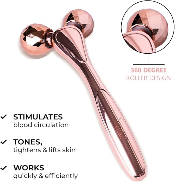 DIDIER LAB Sincero Salon 3D Face Roller - Face Massager for Face Lifting - Skin Tightening Massage Roller - Anti-Aging & Anti-Wrinkle Facial Massager Eye Roller - Massage Tool - Face Roller Massager