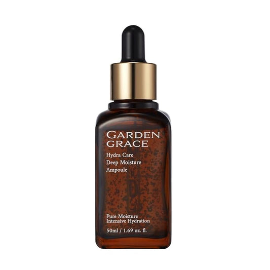 GARDENGRACE Hydra Care Deep Moisture Ampoule(serum) 50ml, 1.69 fl.oz, Rich Natural Korean Skincare for an Even Skin Tone. Aloe vera leaf water instead of purified water(70.26%)