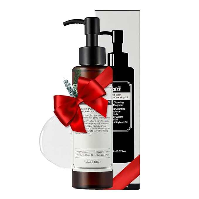 [DearKlairs] Gentle Black Cleansing Oil 5.07 Oz | Composed of natural Vegan. Bean, Sesame, Black Currant Seed oil for gentle, non-irritating cleanser for sensitive skin