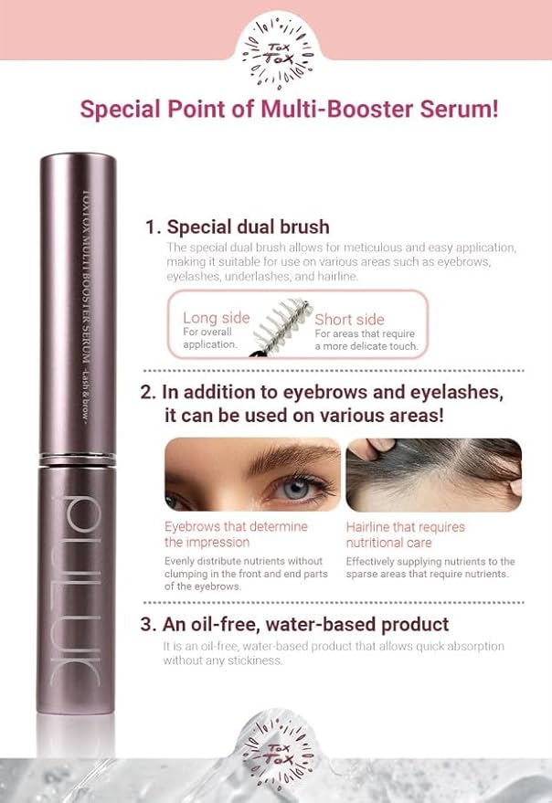 TOXTOX MULTI BOOSTER SERUM 5ml, Eyelash Growth Serum, Eyelash Conditioner, Lash & Brow Serum