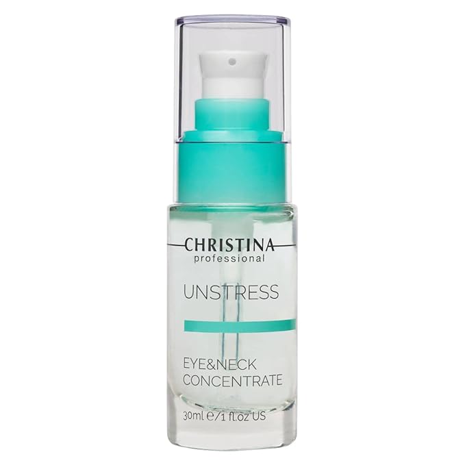 '-CHRISTINA- Unstress Eye and Neck Concentrate Hydrating Peptide Serum for Face | Soothing Relief and Softening Effect | Face Serum Balances Skin Microflora 1 fl. oz (30 ml)