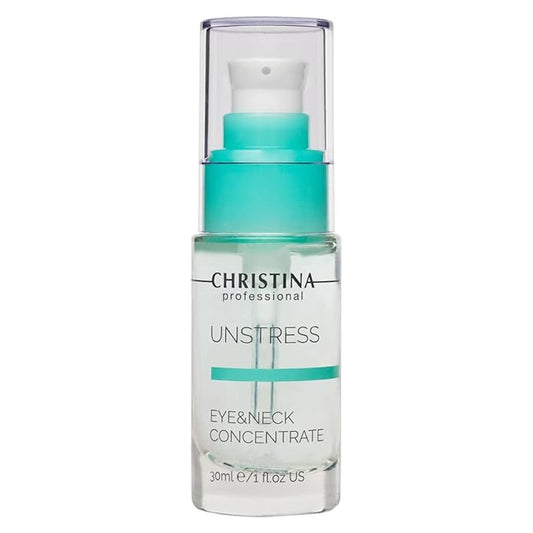 '-CHRISTINA- Unstress Eye and Neck Concentrate Hydrating Peptide Serum for Face | Soothing Relief and Softening Effect | Face Serum Balances Skin Microflora 1 fl. oz (30 ml)