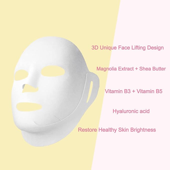 Naruko Magnolia brightening and firming 3D face lifting facial mask - reduce dark spots, fades wrinkles and boosts collagen Provides intensive hydration and adds radiance 白玉蘭向上緊緻美白拉提面膜