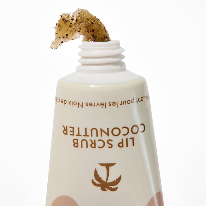 Lanolips Lip Scrub - Natural Lip Exfoliator Made with Lanolin, Vitamin E & Finely Ground Coconut Shells - Gentle Sugar Scrub for Healthy, Soft Lips - Coconutter (.35 oz)