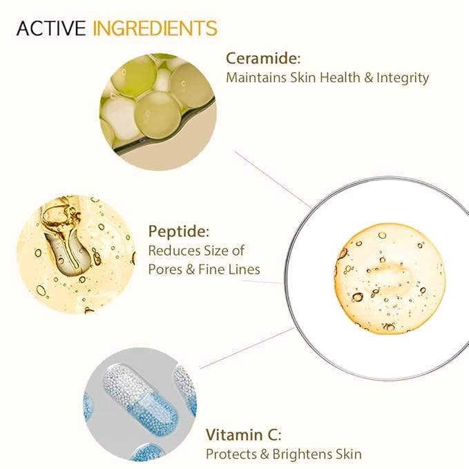 Ceramide Brightening Sheet Mask For Face, Moisturizing, Anti Aging Ceramide, Peptide, Vitamin C, EVE Vegan 10EA