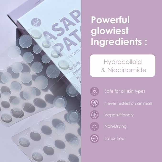 ASAP Active Spot Alleviating Patch 44 Patches (DUO) 8mm, 10mm, 12mm Spot patches - Premium Hydrocolloid Dressing Dots | Simple & Easy Active Treatment