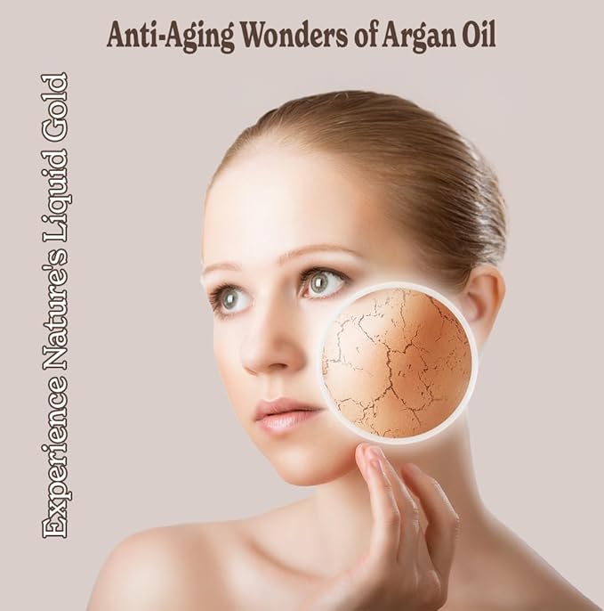 Natural Born Oils Moroccan Argan Oil, 16oz, Organic, Cold-Pressed, Vitamin E & Antioxidants, Deep Skin Hydration, Hair Strengthener