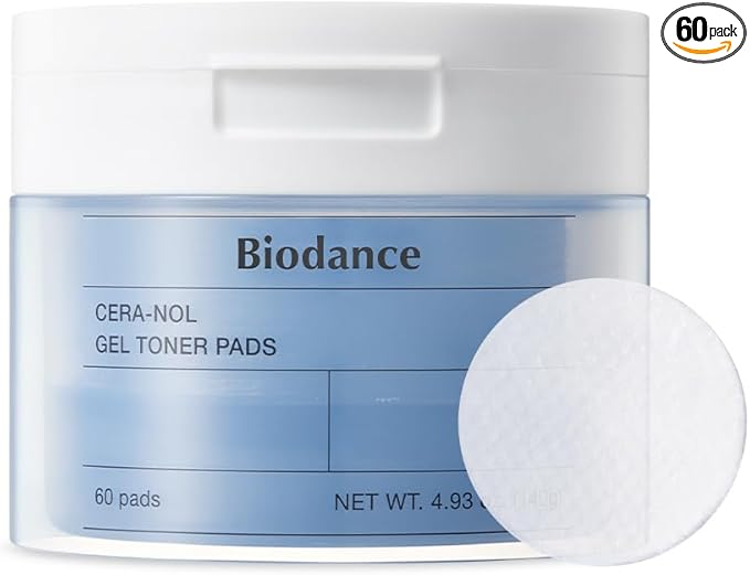 Biodance Cera-nol Gel Toner Pads | Hydrating, Soothing Korean Toner Pads for Sensitive Skin | 4.93 fl.oz.(140g), 60Pads