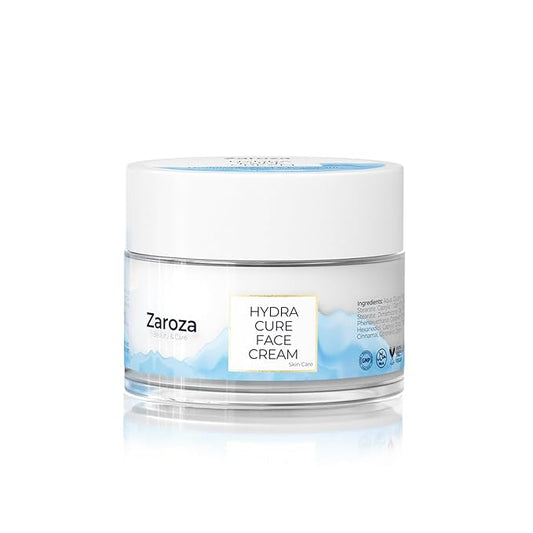 Hydra Cure Face Cream – Deep Moisturizing Day & Night Cream with Hyaluronic Acid, Panthenol & Allantoin – Anti-Wrinkle & Firming Skincare for Dry Skin – Vegan – 1.69 fl oz