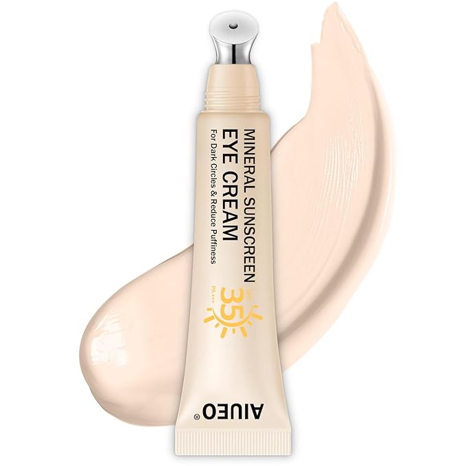 Mineral Eye Cream for Sunscreen, 3-in-1 Anti-Aging Eye Cream,Filter Phone Blue Light for Dark Circle and Fine Lines,15ML(#01 Light)