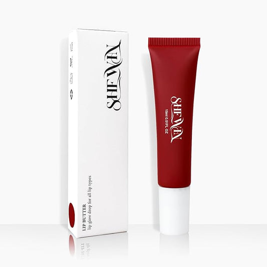 Tinted Lip Butter Balm - Vegan Lip Balm for Instant Moisture, Shine & Hydration - Sheer-Tinted, Soothing Skincare (Cherry)