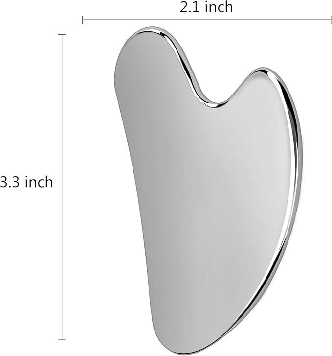 Gua Sha, Stainless Steel Gua Sha Facial Tools, Guasha Tool for Face Upgraded, Guasha Stainless Steel (Silvery)