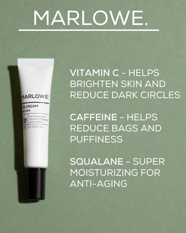 No. 127 Mens Eye Cream with Vitamin C, Caffeine and Moisturizing Squalane for Puffiness, Wrinkles & Dark Circles, Targeted Under Eye Skin Care, 0.5 FL Oz