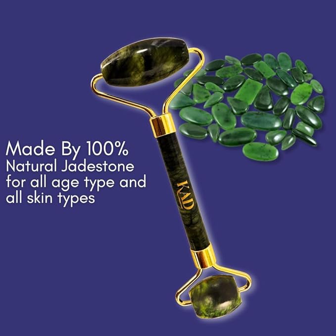 KAD Face Roller for Face Massage Tools 100% Natural Jade Roller Anti-Aging Reduce Puffiness Wrinkles
