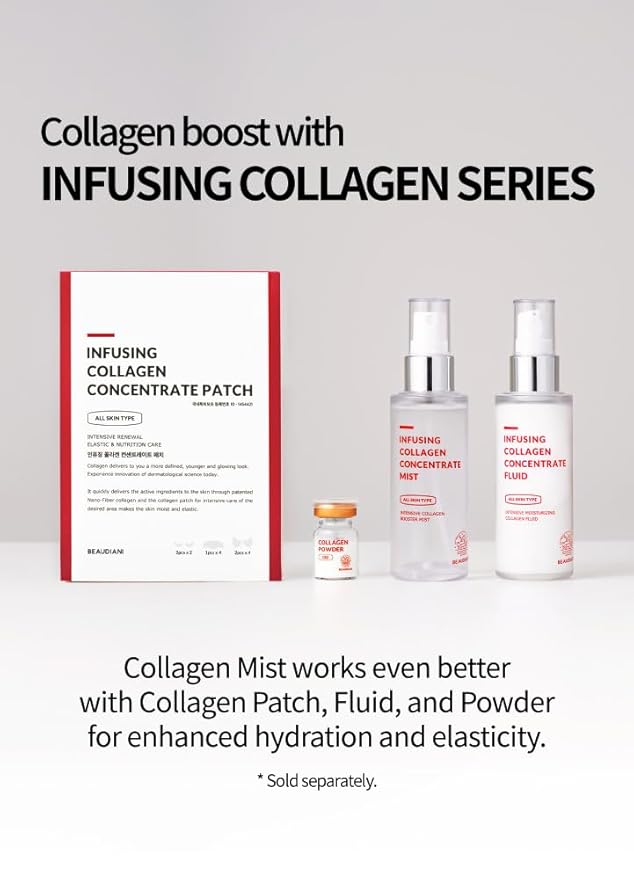 Infusing collagen mist (1.69 fl. oz), facial mist, collagen intensive care, anti-wrinkle, daily skincare, skin tightening, face moisturizer, nourishing, hydrating