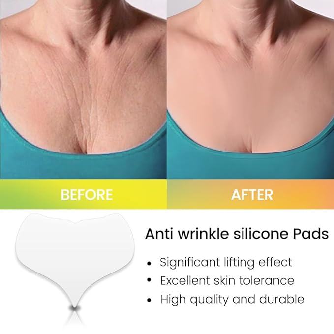 evpct 2Pcs Silicone Chest Smoothing Wrinkle Pads Reusable, Silicone Anti Chest Wrinkle Patches Reusable for Chest Wrinkles Overnight, Décolleté Chest Wrinkle Pillow Pads for Smoother, Size M-Peach