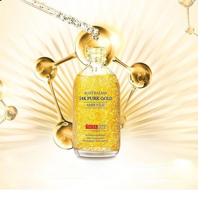 1PC Australian 24K Pure Gold AMPOULE, Hydreating Lifting Moisturizing, Firming Soothing Ampoule Facial Essence, 100ml / 3.4fl. oz