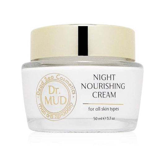 Dr. Mud Night Nourishing Cream – Hydrating Overnight Face Cream with Dead Sea Minerals, Collagen & Natural Plant Extracts – Paraben Free Daily Anti-Aging Facial Moisturizer for All Skin Types, 50ml
