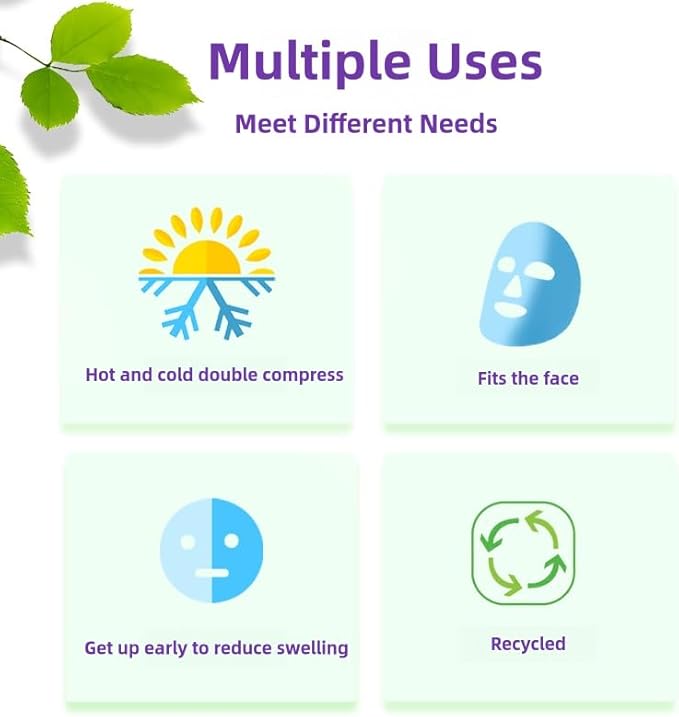 2 PCS Gel Mask,Reusable,Face & Eye Mask with Hole,Dark Circles,Dry Eyes,DeepSleep,Headaches,Puffiness,Stress,migraines,Eye Bags.Allergies,Sinus discomfort,migraines (03-Pink)