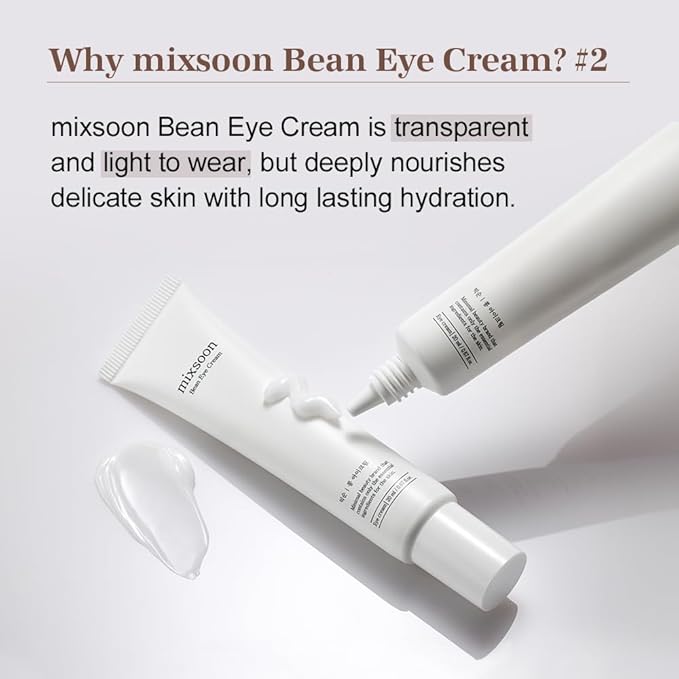mixsoon Bean Eye cream Moisturizer With Mild Soothing Beans Korean Skin Care 0.67 fl. oz. / 20ml
