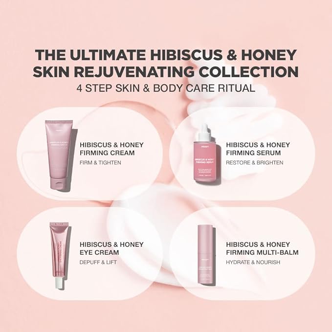 PROOT Hibiscus and Honey Firming Cream + Hibiscus and Honey Eye Firming Cream | Cream & Eye Cream Bundle with Collagen Concentrated Skin Rejuvenating Intensive Complex