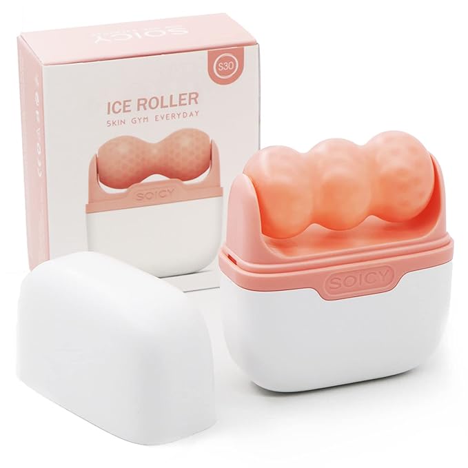 Small Ice Roller with Case & 2 Pcs Facial Cleansing Brushes