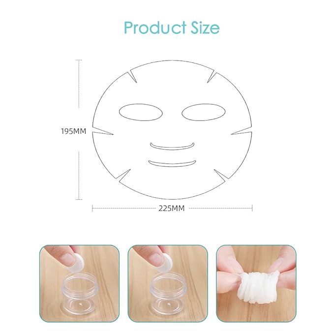 100PCS Cotton Dry Compressed Facial Mask Sheet, DIY Facial Skin Care Great for Home and Travel, Disposable Mask Paper, Individually Packaged Like Candy
