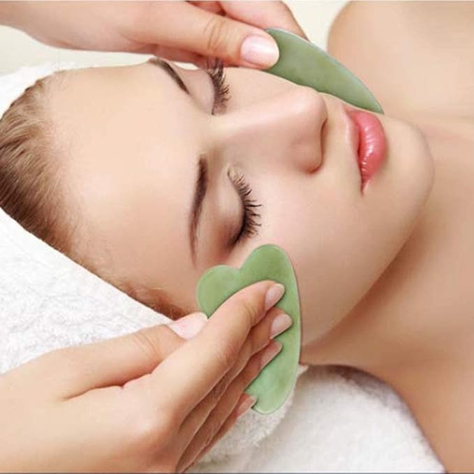 FA FIGHTART 4 in 1 Jade Gua Sha Set Ice Roller Face Rollers Freezer Frozen Cooling Face Massager Massage Tool