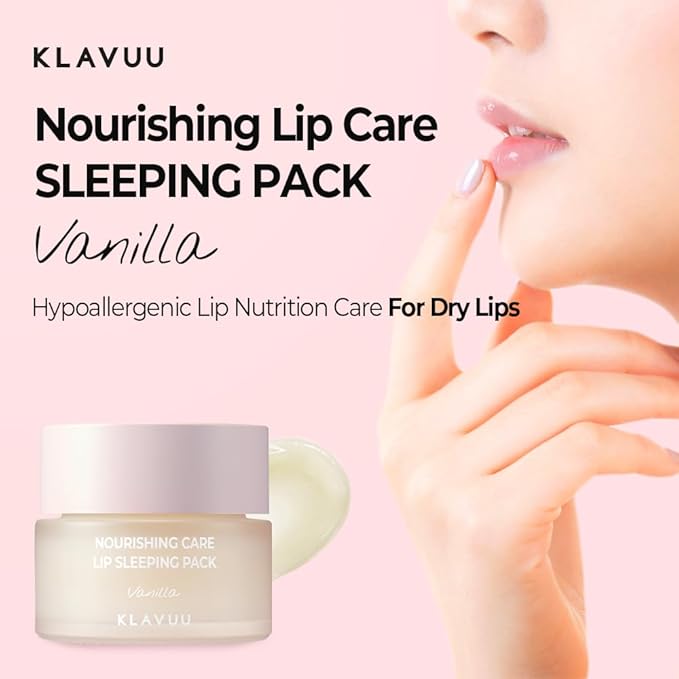 Klavuu Lip Mask Set (2PCS) – Overnight Deep Hydrating Korean Lip Balm Treatment for Very Dry, Chapped Lips | Lip Lightening & Plumping with Instant Hydration | Gentle Exfoliating (Vanilla & Vanilla)