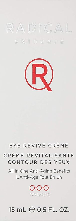Radical Skincare Eye Revive Creme - 4 in1 Anti-Aging Solution Combats Wrinkles, Dark Circles, Puffiness, & Fine Lines - For All Skin Types Including Sensitive Skin - Paraben & Cruelty Free (0.5 Fl Oz)