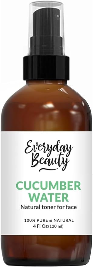 Cucumber Hydrosol Facial Toner - All Natural Hydrating Spray Mist for Face and Hair - 100% All Natural Cucumber Water Hydrosol 4oz with Fine Mist Cap