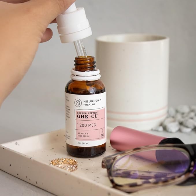 GHK-Cu (Copper Peptide) Neck & Face Serum 1,200mcg (1 oz bottle) by Neurogan