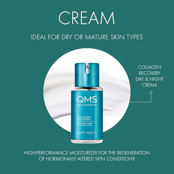 QMS Medicosmetics Derma Expert Collagen Recovery Cream – High Performance, Anti-Aging, Day + Night Moisturizer That Helps Reduce Fine Lines + Wrinkles with a Collagen/Hyaluronic Acid Complex – 1.69 oz