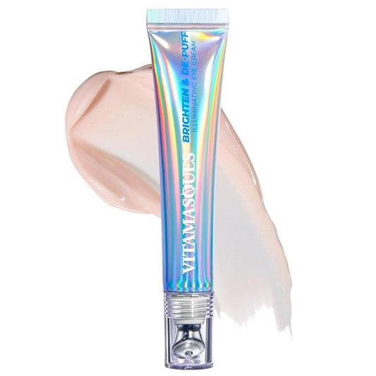 Vitamasques Brighten & De-puff Illuminating Eye Cream, Dark Circle Under Eyes Treatment, Under Eye Corrector, Get Rid of Bags Under Eyes Instantly, Dermatologist Tested - Made in Korea