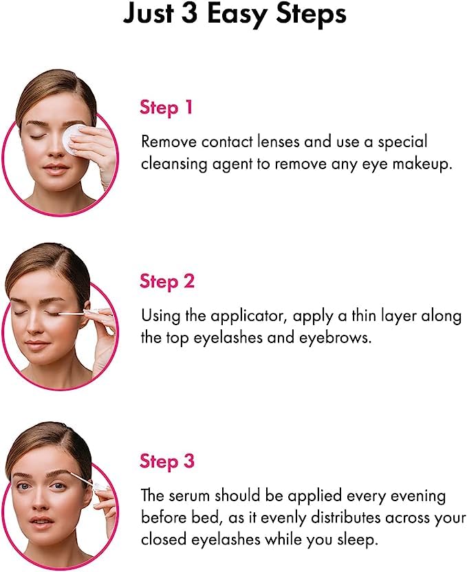 Eyelash Growth Serum - Innovative Formula for Longer, Thicker, Fuller Brows & Lashes - Natural, Cruelty-Free & Hypoallergenic - 0.10 fl.oz.