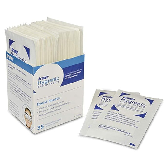 Bruder Hygienic Eyelid Micro Fine Individually Wrapped Untreated Sheets 35 Count Box