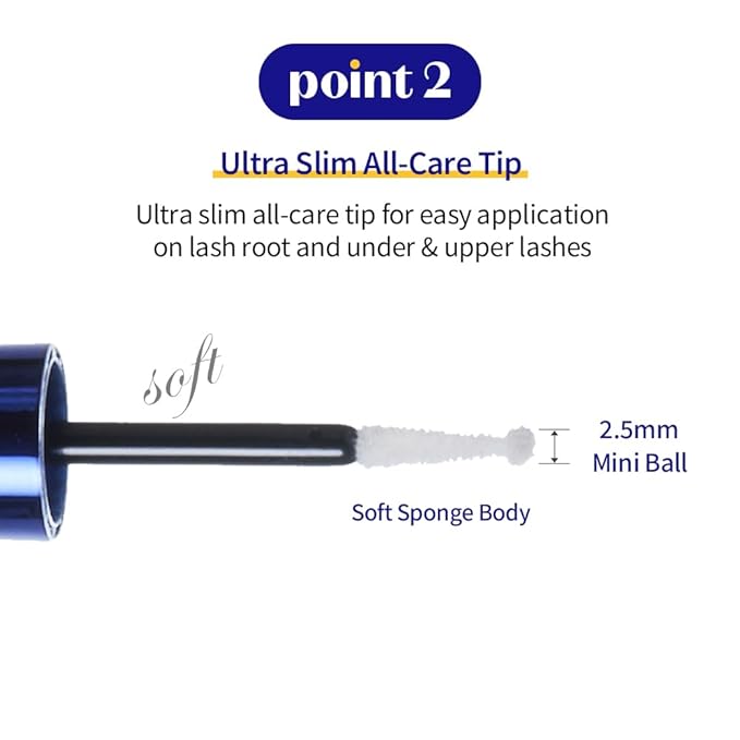 ETUDE Power Eyelash Ampoule 1+1 Set, Lash and Brow Treatment, Caffeine-Infused, Ultra Slim Tip, Lash Booster, Korean Makeup, Beauty (1.31 Fl Oz)