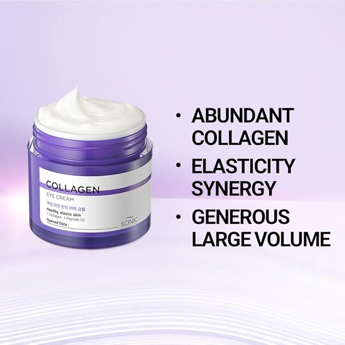SCINIC Collagen Eye Cream 2.7 fl oz (80ml) | Contains70% Marine Collagen Extract | Peptide Strengthens Skin Elasticity | Dense Elasticity Care With One Eye Cream | Korean Skincare