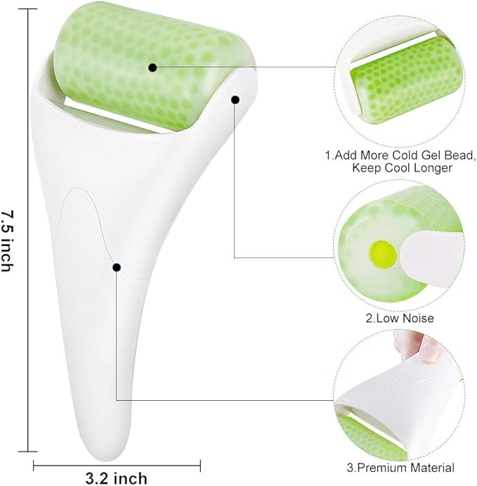 Ice Roller for Face & Eye Puffiness Migraine Relief, Ice Face Rollers for Women Facial Massager, Minor Injury, Headaches Relief, Anti Wrinkle Skin Care Product