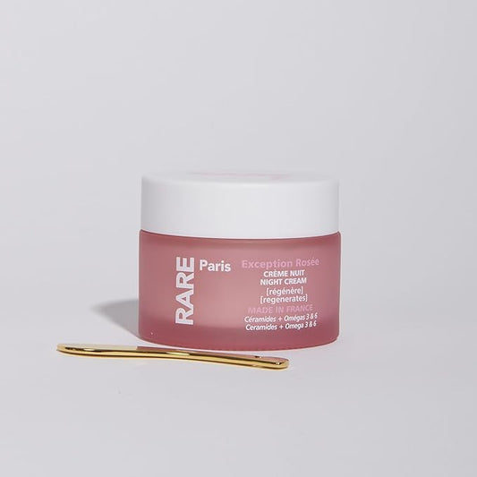 Exception Rosée - Regenerating Night Cream with Ceramides, Omega 3&6 and Immortelle. Protecting, hydrating, regenerating - Made in France
