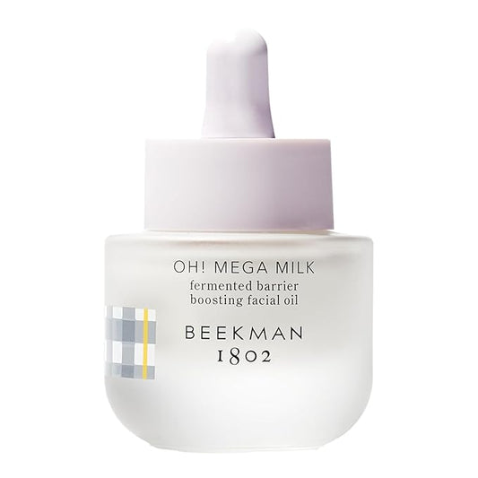 Beekman 1802 Oh Mega Milk Facial Oil - Hydrating Vitamin C & Niacinamide Serum - Repairs Skin Barrier - For Dry/Aging Skin - Fragrance Free & Sensitive Safe