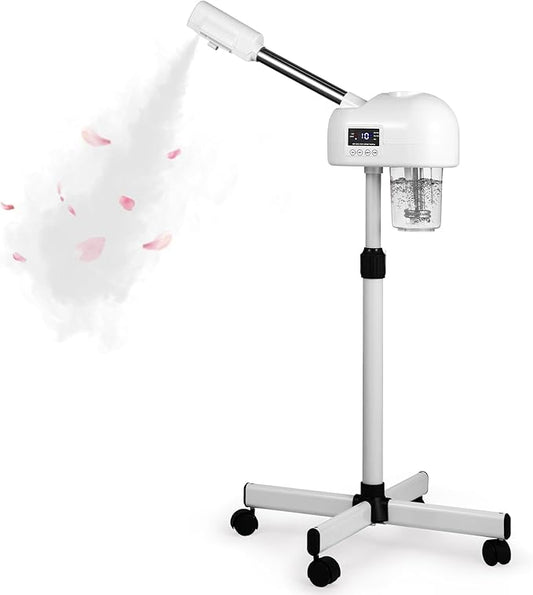 Professional Facial Steamer for Estheticians, Hot Mist & Timer Function, Vaporizador Facial Professional Steamer On Wheels for Home Use & Spa Salon Skin Cleasning