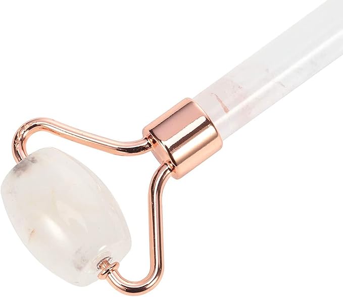 C CRYSTAL LEMON White Natural Face Roller, Jade Gua Sha Sculptor for Aging Wrinkles and Puffiness - Natural White Facial Roller Guasha Tool - Premium Jade Face Roller Cold Roller for Face