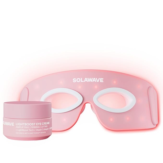 Solawave Eye Recovery Pro Kit | Red Light Therapy Eye Mask + LightBoost Eye Cream | Reduce Fine Lines & Wrinkles, Under Eye Dark Circles, & Puffiness